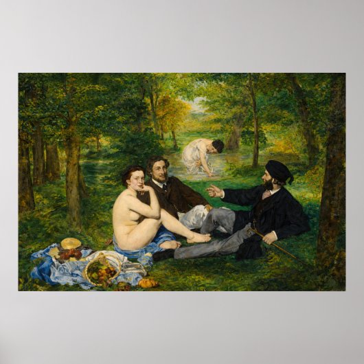 De lunch op het gras van Edouard Manet Poster (Voorkant)