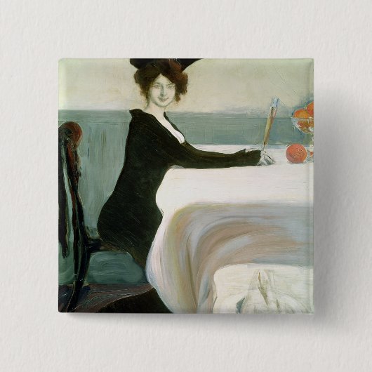 De Luncheon Vierkante Button 5,1 Cm (Voorkant)