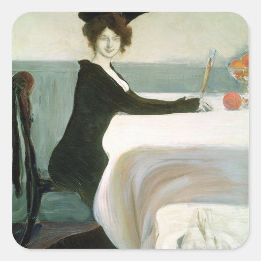 De Luncheon Vierkante Sticker (Voorkant)