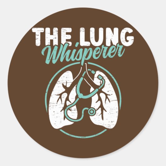 De Lung Whisperer Lungs Therapy RT Respiratory Ronde Sticker (Voorkant)