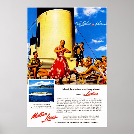 De Lurline is Hawaii Poster (Voorkant)