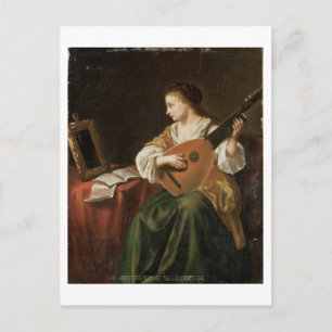 De Lute Player (olie op het paneel) Briefkaart