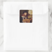 De Lute Player Vierkante Sticker (Tas)