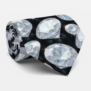 De Luxe Man Formele Zwarte Das met Diamanten Her