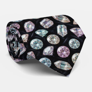 De Luxe Man Formele Zwarte Das met Diamanten Her