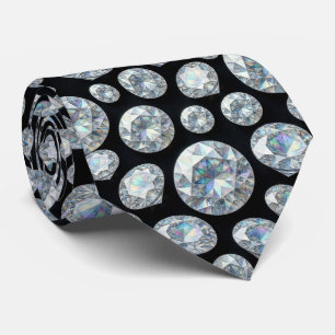 De Luxe Man Formele Zwarte Das met Diamanten Her