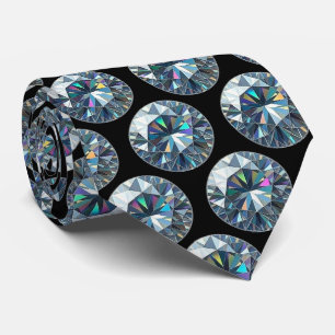 De Luxe Man Formele Zwarte Das met Diamanten Her