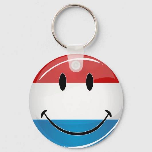 De Luxemburgse vlag glimlachen Sleutelhanger (Voorkant)