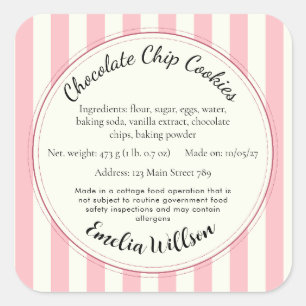 De ma petite cuisine Étiquette de cookie de la loi