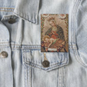 De Maagd aanbidt het Christuskind Kerstmis Button (Insitu)