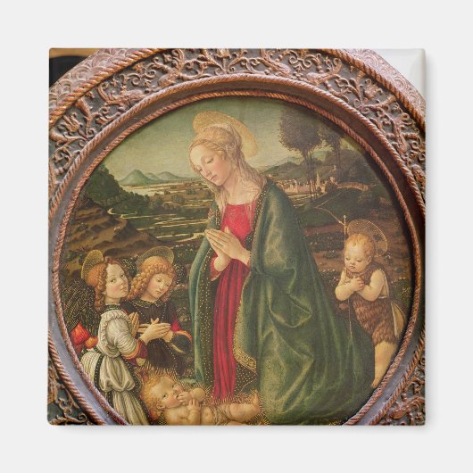 De Maagd die het Christelijke Kind bewondert Magneet (Voorkant)