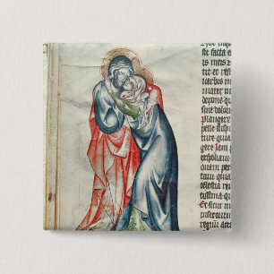 De Maagd en Christus, van de Passie van Vierkante Button 5,1 Cm