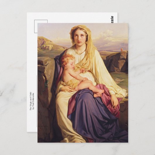 De Maagd en het Kind door Paul Delaroche Briefkaart (Voorkant / Achterkant)