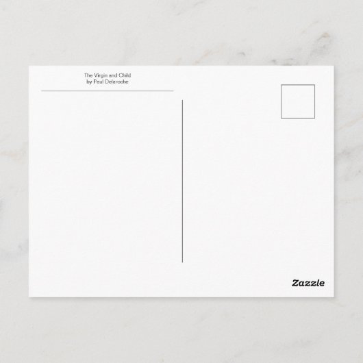 De Maagd en het Kind door Paul Delaroche Briefkaart (Achterkant)