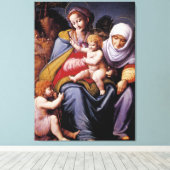 De Maagd en het Kind met Saint Elizabeth Canvas Afdruk (Insitu (Houten vloer))