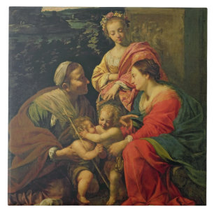 De Maagd en het Kind met St. Elizabeth, de Infan Tegeltje