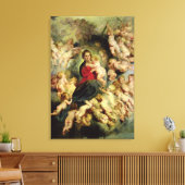 De maagd en het kind omringd canvas afdruk (Insitu (Woonkamer))