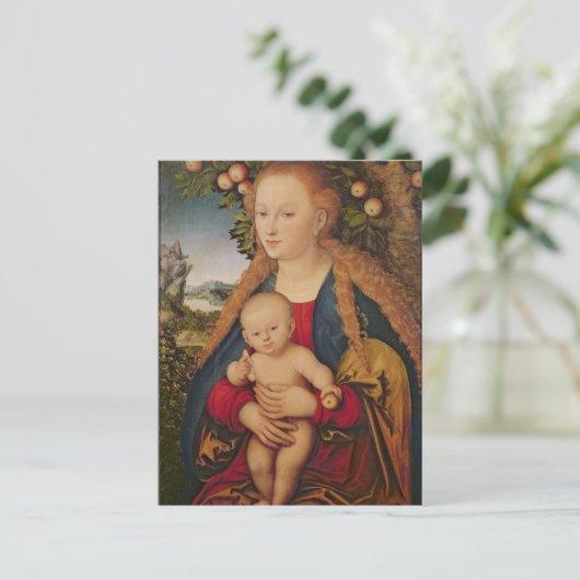 De maagd en het kind onder een Apple Tree Briefkaart (Staand voorkant)