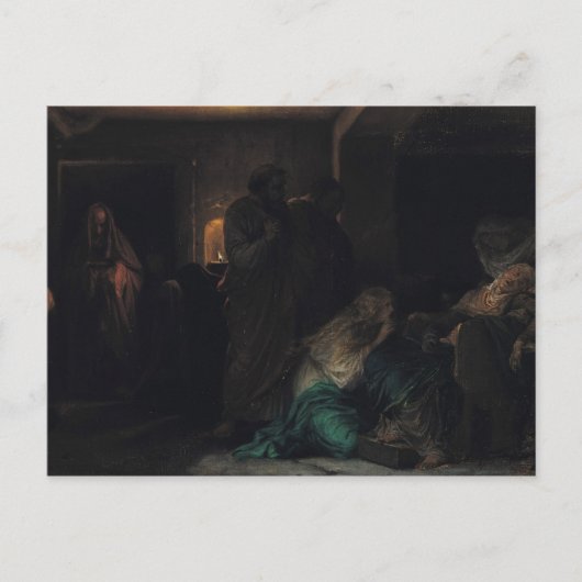 De Maagd Fainting, 1856 Briefkaart (Voorkant)