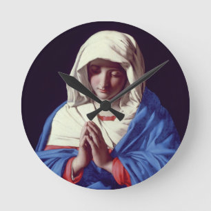 De Maagd in Prayer, 1640-50 (olie op doek) Ronde Klok