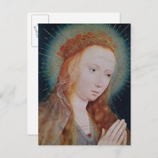 De maagd in Prayer Briefkaart (Voorkant / Achterkant)