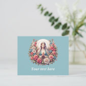 De Maagd Maria Bidden met Rozen Briefkaart (Staand voorkant)
