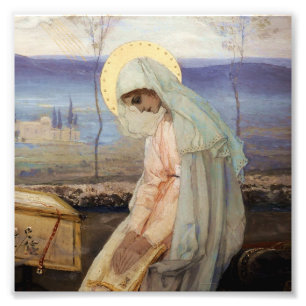 “De Maagd Maria” door Mikhail Nesterov Foto Afdruk