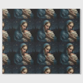 De  Maagd Maria en de kerstkerststal Cadeaupapier (Vlak)