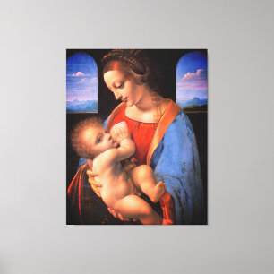 De Maagd Maria geeft borstvoeding aan het Christus Canvas Afdruk