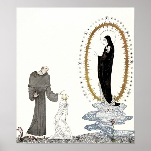 De Maagd Mary geeft de baby's van de jonge koningi Poster (Voorkant)