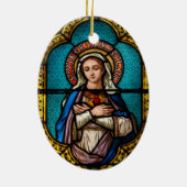 De Maagd Mary Keramisch Ornament (Achterkant)