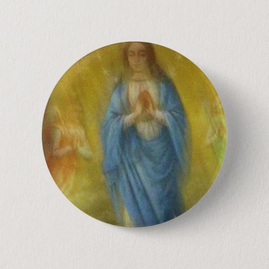 De Maagd Mary- Medieval Periode Ronde Button 5,7 Cm (Voorkant)