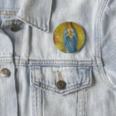 De Maagd Mary- Medieval Periode Ronde Button 5,7 Cm (In situ)