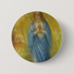 De Maagd Mary- Medieval Periode Ronde Button 5,7 Cm