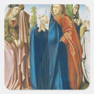 De Maagd Mary met sint-janskruid de Evangelist Vierkante Sticker