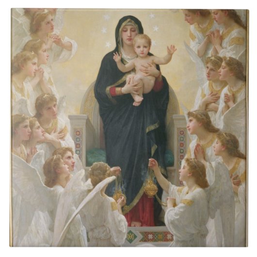 De Maagd met Angels, 1900 Tegeltje (Voorkant)