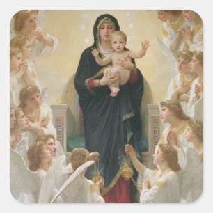 De Maagd met Angels, 1900 Vierkante Sticker