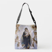 De maagd met Angels door William Adolphe Bouguere Crossbody Tas (Achterkant)