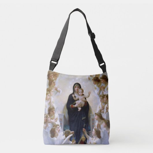 De maagd met Angels door William Adolphe Bouguere Crossbody Tas (Voorkant)