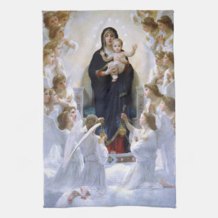 De Maagd met Angels van William Bouguereau Theedoek