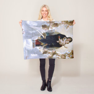 De Maagd met engelen door William Bouguereau Fleece Deken
