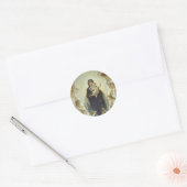 De Maagd met Engelen Ronde Sticker (Envelop)