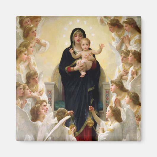 De Maagd Met Engelen -William-Adolphe Bouguereau Magneet (Voorkant)