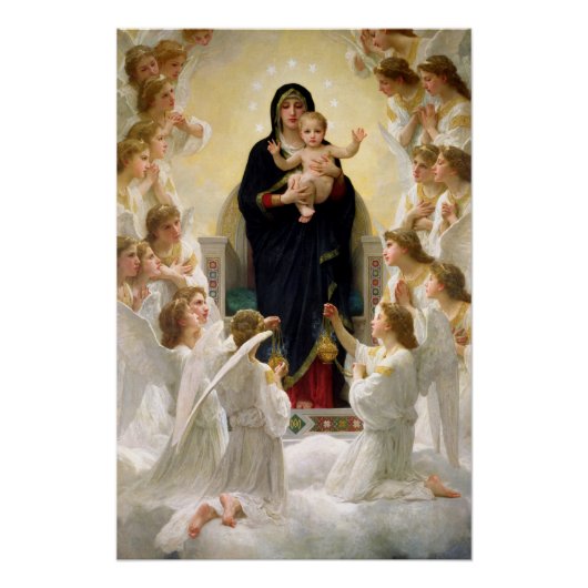 De Maagd Met Engelen -William-Adolphe Bouguereau Perfect Poster (Voorkant)