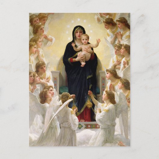 De Maagd Met Engelen -William-Adolphe Bouguereau Uitnodiging Briefkaart (Voorkant)