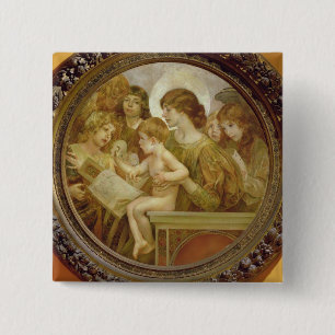 De Maagd van de Angels Vierkante Button 5,1 Cm