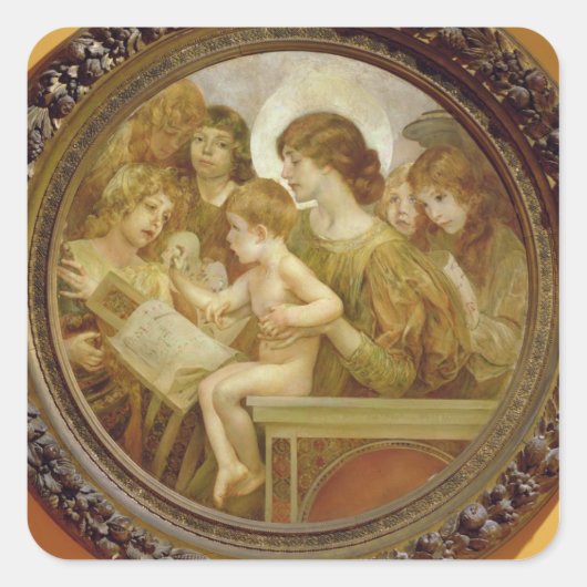 De Maagd van de Angels Vierkante Sticker (Voorkant)