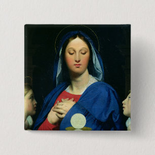 De Maagd van de Gastheer, 1866 Vierkante Button 5,1 Cm