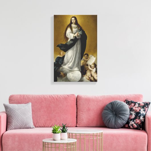De maagd van de geïmproviseerde conceptie canvas afdruk (Insitu (Woonkamer))