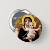 De Maagd van de Lillies Ronde Button 5,7 Cm (Voorkant /achterkant)